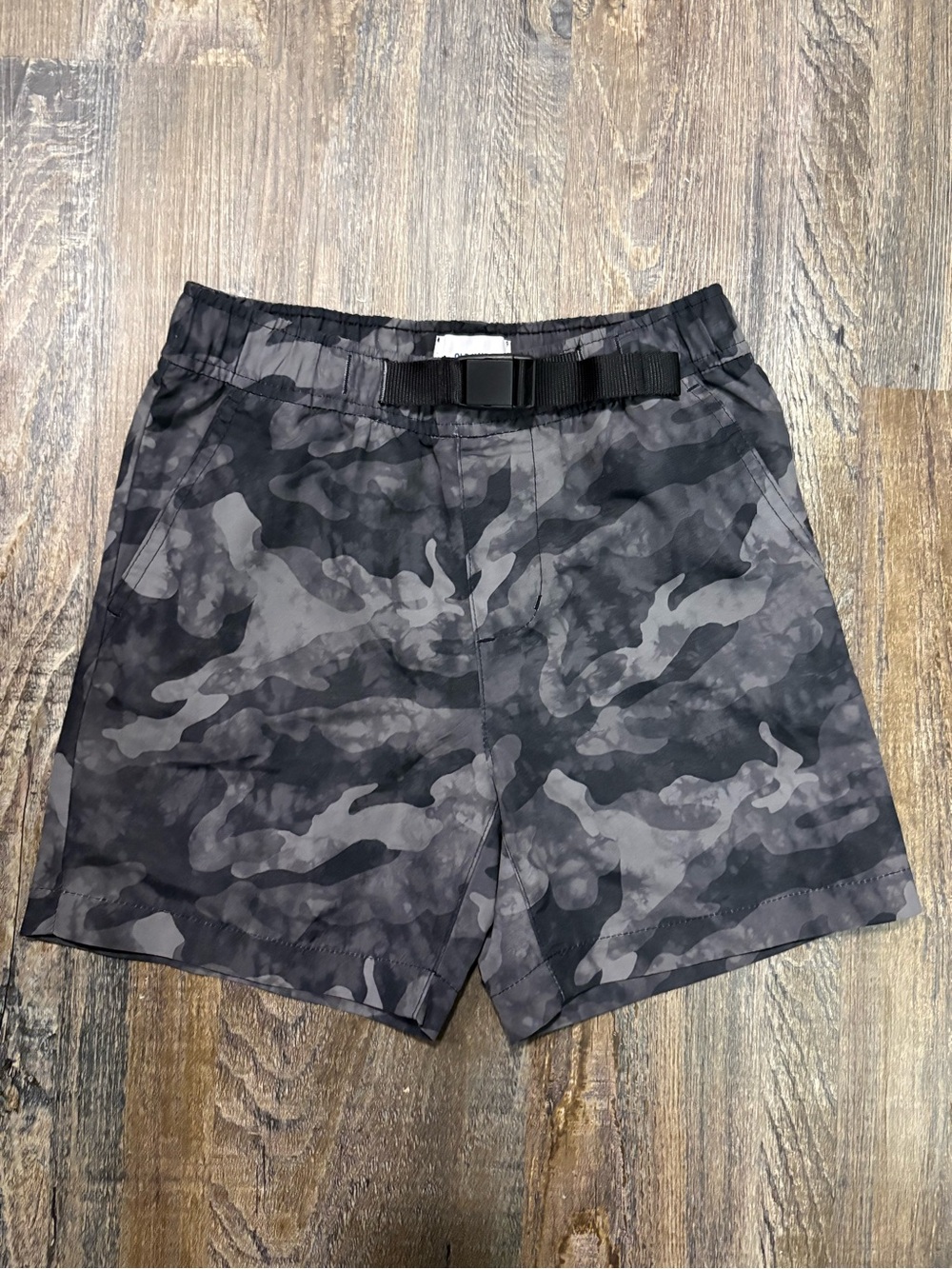 Kids Camo Performance Shorts - Black/Grey